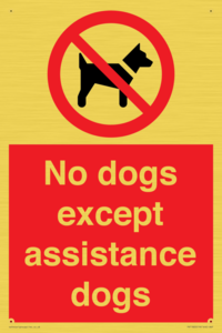 No dogs except assistance dogs